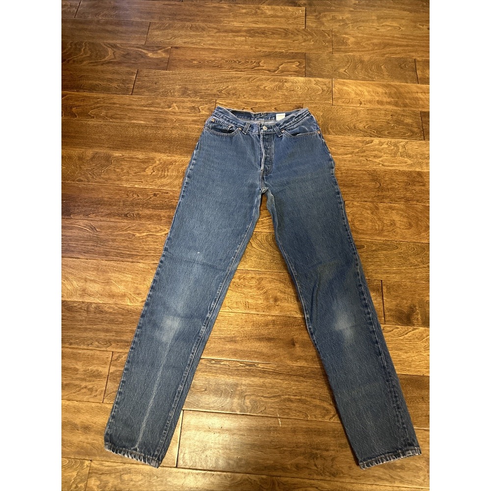 Vintage Levi's 13501 0115 Women's Juniors 9 (26x30) Tapered Dark Wash Made USA